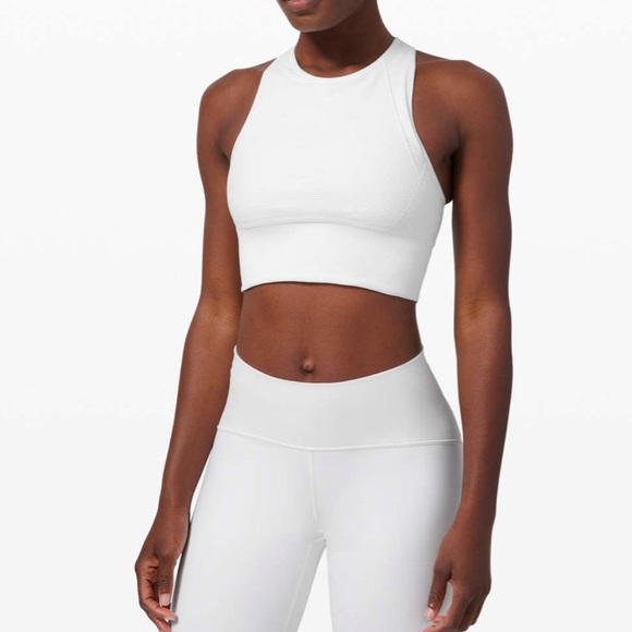 lululemon athletica Other - Ebb to Train *sun Lululemon Sports Bra size 8 white and pink high neck
